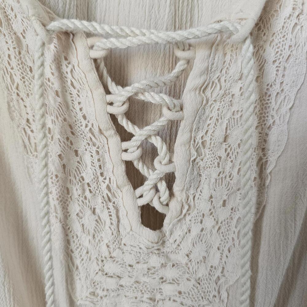American Eagle Outfitters Beige Lace Detail Dress Medium - Picture 5 of 9